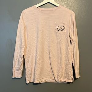 Ivory Ella Elephant Long Sleeve Shirt Used size Medium Light Pink Cotton